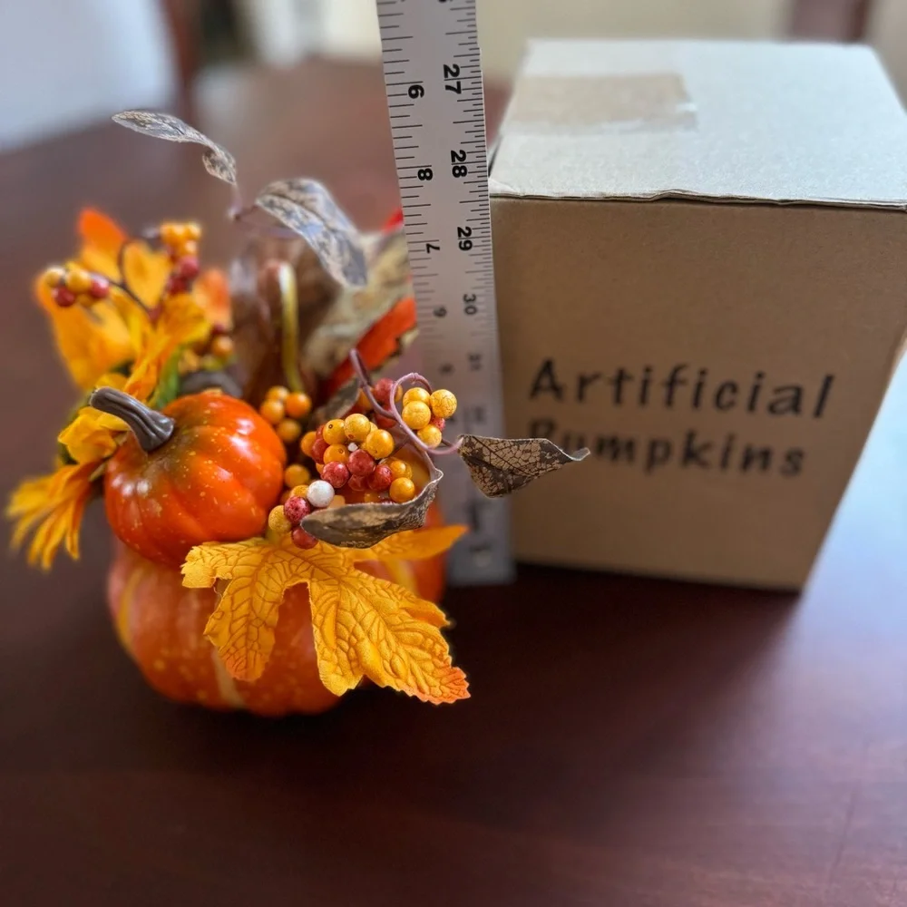 Artificial Pumpkin with Sunflower and Berry Accents